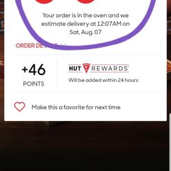 Pizza Hut - This is from the app showing that my order was being made.