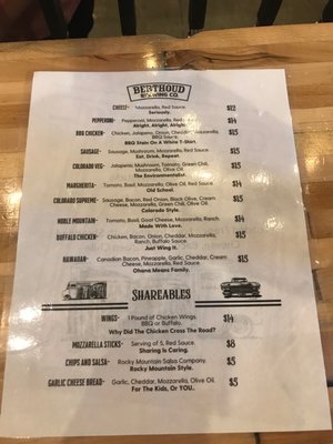 Menu photo 1 Berthoud Brewing Loveland Loveland, CO