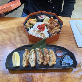 HINODEYA Ramen & Bar Chestnut - Chicken Teriyaki Bento (pickup and delivery) Gyoza (5 pcs) - Ramen Near Me - San Francisco, California HINODEYA Ramen & Bar Chestnut - Chicken Teriyaki Bento (pickup and delivery) Gyoza (5 pcs) - Ramen Near Me - San Francisco, California