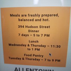 Friends of Night People - Meals schedule as of 3/3/20