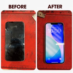 Before and after iPhone screen repair completed at MK Cellphones in Chicago. We repair cracked screens, battery issues, charging ports.