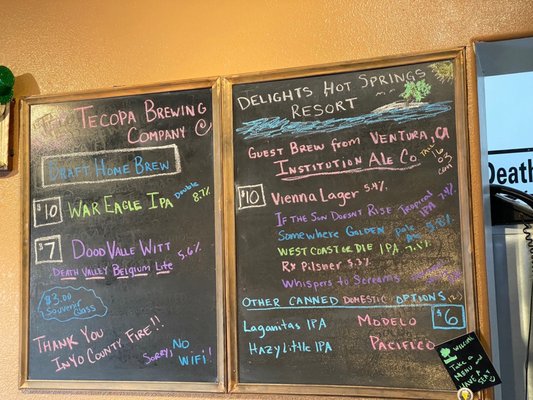 Menu photo 1 Tecopa Brewing Company Tecopa, CA Menu photo 1 Tecopa Brewing Company Tecopa, CA