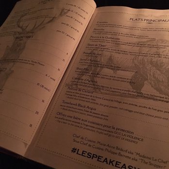 Le Speakeasy - Menu is hidden inside a book - International Near Me - Montreal, Quebec