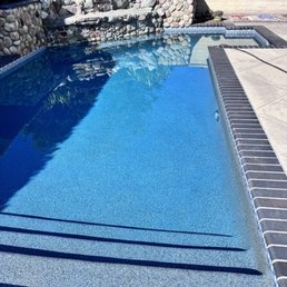 Our freshly remodeled pool with new tile, new lights and sparkling new pebble tech.