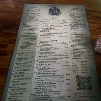 CJ's Crab Shack - Menu is huge - Seafood Near Me - Miami Beach, Florida