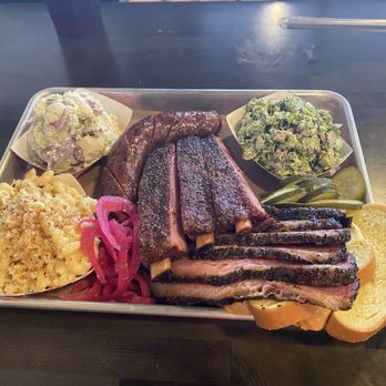 Dayne's Craft Barbecue - "Trinity Platter" with Mac & Cheese, Loaded Red Potato Salad, & Broccoli Grape Salad - Barbeque Near Me - Aledo, Texas
