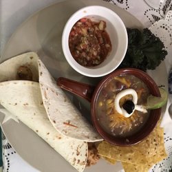 Pistol Annie's Alley & Corabelles Tea Room - Tortilla soup & fajita
