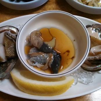 Jagalchi - ...2 for $10 ~ fresh abalone sashimi from Kona... - Korean Near Me - Honolulu, Hawaii