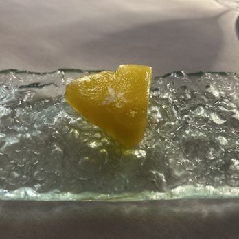 1700 Degrees Steakhouse - I think this was a palette cleanser. Candied Pineapple topped with sea salt. It was really good - Steakhouses Near Me - El Paso, Texas