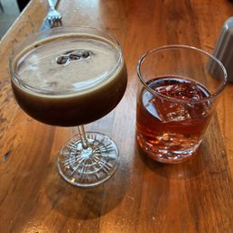 Espresso martini and boulevardier Espresso martini and boulevardier