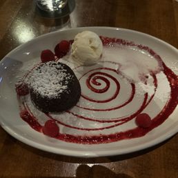 Molten chocolate cake. Molten chocolate cake.