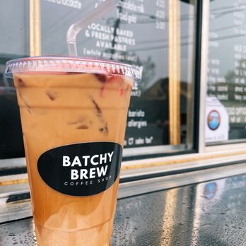 Batchy Brew - Iced Berry Shortcake Latte with oat milk - Coffee & Tea Near Me - Torrington, Connecticut
