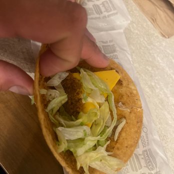 Jack in the Box - Probably can't tell but if you look at the cheese you will know this taco cold as ice - Fast Food Near Me - Colton, California