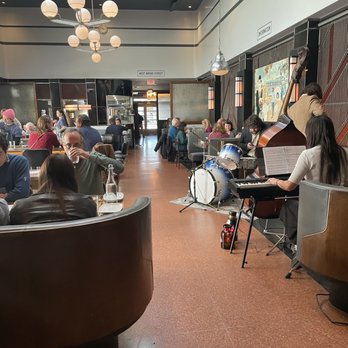 The Grey - Main dining room with live jazz band - New American Near Me - Savannah, Georgia The Grey - Main dining room with live jazz band - New American Near Me - Savannah, Georgia