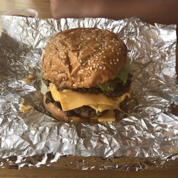 Five Guys - Double patty bacon cheeseburger w/everything - Burgers Near Me - Kapolei, Hawaii Five Guys - Double patty bacon cheeseburger w/everything - Burgers Near Me - Kapolei, Hawaii