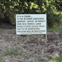 Mulkern Landscaping & Nursery - Deranged warning sign