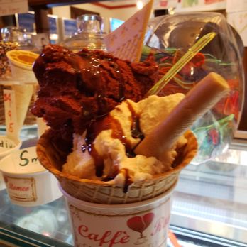 Caffe Romeo - Large Red Velvet & Toasted Marshmallow in a waffle bowl - Gelato Near Me - Charleston, West Virginia Caffe Romeo - Large Red Velvet & Toasted Marshmallow in a waffle bowl - Gelato Near Me - Charleston, West Virginia