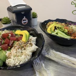 Wabi-Sabi - Tuna Poke Bowl with sushi rice / Salmon Poke Bowl with fried rice.