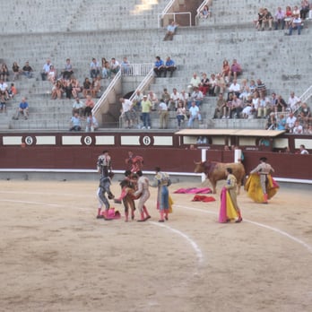 Plaza Monumental de Toros de las Ventas - Score one for the bull. Notice the empty seats in the back. - Landmarks & Historical Buildings Near Me - Madrid, M Plaza Monumental de Toros de las Ventas - Score one for the bull. Notice the empty seats in the back. - Landmarks & Historical Buildings Near Me - Madrid, M