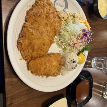 Golden Wang Donkatsu - Pork and fish katsu with sauce on side - Asian Fusion Near Me - Dublin, California Golden Wang Donkatsu - Pork and fish katsu with sauce on side - Asian Fusion Near Me - Dublin, California