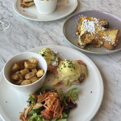 Evviva - Salmon eggs Benedict and the chipotle chicken sandwich. Side of French toast.