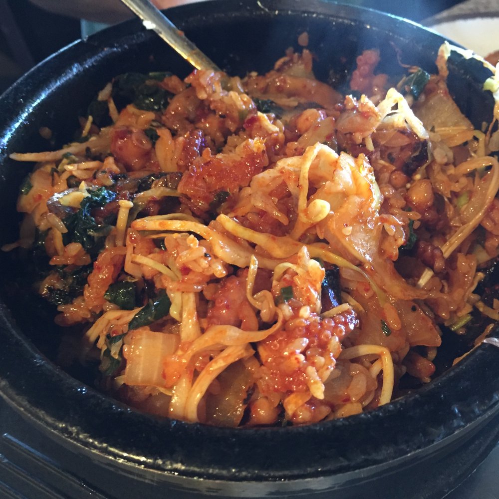 Shik Do Rak - 1. Nakji Dolsot Bibimbob(Octopus Rice Stone Pot)-after stirred - Korean Near Me - Northridge, California Shik Do Rak - 1. Nakji Dolsot Bibimbob(Octopus Rice Stone Pot)-after stirred - Korean Near Me - Northridge, California