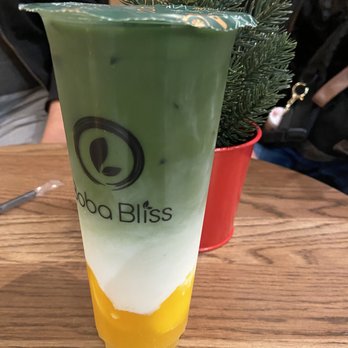 Boba Bliss - Mango Matcha Latte - Bubble Tea Near Me - Mountain View, California