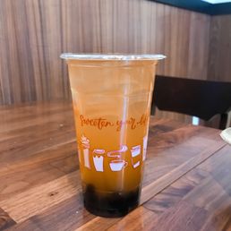 Passion Fruit Green Tea w/ Boba
