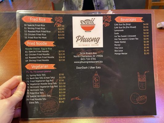 Menu photo 2 Phuong Vietnamese Restaurant North Charleston, SC