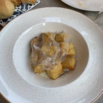 Causapersa - Cubetti Oi "Panissa" Fritta (cubes of fried "panissa", val oi vara stracchino sauce, pepper and arnao laro) - Italian Near Me - Monterosso al Mare, SP