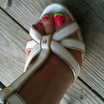 T C Nails - Jimmy and Bao's combined talents! Watermelon pedicure - Nail Salons Near Me - Traverse City, Michigan