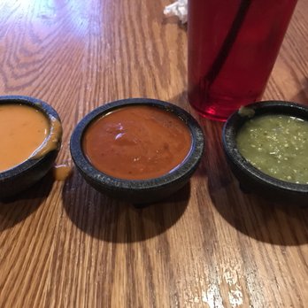 Tex Tubb's Taco Palace - Salsas from the salsa bar - left to right: hot (árbol), Ranchero (med), Salsa Verde (med). I don't like the green. Hot is not even hot. - Tex-Mex Near Me - Madison, Wisconsin Tex Tubb's Taco Palace - Salsas from the salsa bar - left to right: hot (árbol), Ranchero (med), Salsa Verde (med). I don't like the green. Hot is not even hot. - Tex-Mex Near Me - Madison, Wisconsin