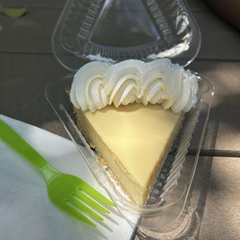 Blond Giraffe Key Lime Pie Factory - Key lime pie slice with cream cheese - Desserts Near Me - Tavernier, Florida Blond Giraffe Key Lime Pie Factory - Key lime pie slice with cream cheese - Desserts Near Me - Tavernier, Florida