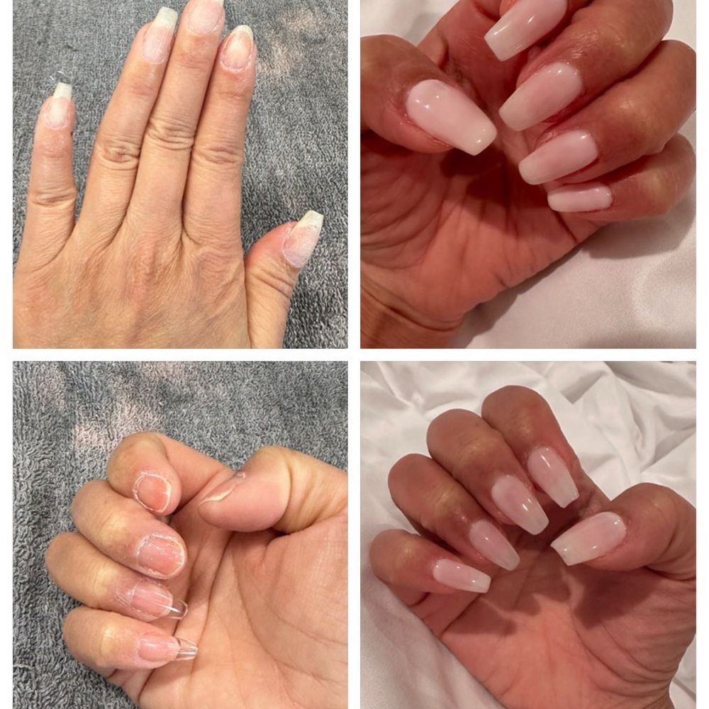 Tipsy Salonbar - Left-hand are real nails and right hand were tips. Tony did an amazing job to match them. - Hair Salons Near Me - Fort Lauderdale, Florida Tipsy Salonbar - Left-hand are real nails and right hand were tips. Tony did an amazing job to match them. - Hair Salons Near Me - Fort Lauderdale, Florida