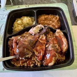 Island Grill Caribbean & American Restaurant - Jerk chicken w/ vegetables
