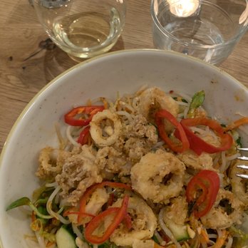 Two Hands - Spiced squid noodle salad - Cocktail Bars Near Me - Austin, Texas