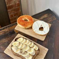 Kings Peak Coffee Roasters - The Bob Marley Toast & Jalapeño Bagel with cream cheese and tomato jam