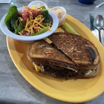 Waffle Shoppe - Breakfast & Catering - Double patty melt with a side salad. The best burger in Panama City! - Breakfast & Brunch Near Me - Panama City, Florida Waffle Shoppe - Breakfast & Catering - Double patty melt with a side salad. The best burger in Panama City! - Breakfast & Brunch Near Me - Panama City, Florida