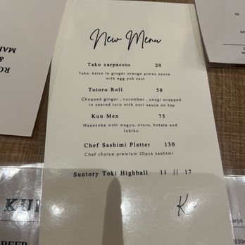 Kun's Omakase Bar - Menu - Japanese Near Me - Richmond, British Columbia