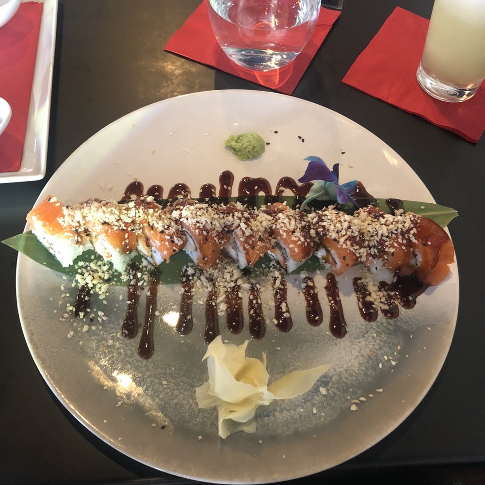 Sam Sushi Art & Music - Hannah Roll, wasabi was very smooth. This has salmon on top of a shrimp tempura and cream cheese filling. Delicious - Sushi Bars Near Me - Framingham, Massachusetts Sam Sushi Art & Music - Hannah Roll, wasabi was very smooth. This has salmon on top of a shrimp tempura and cream cheese filling. Delicious - Sushi Bars Near Me - Framingham, Massachusetts