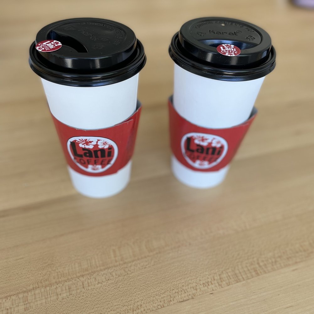 Lani Coffee - The Aloha Mocha is our favorite. When you order they come with a little anti-spill sticker over the cup opening. - Coffee & Tea Near Me - San Diego, California