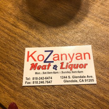 Kozanyan Meat & Liquor - Nov 2019 contact information - Beer, Wine & Spirits Near Me - Glendale, California Kozanyan Meat & Liquor - Nov 2019 contact information - Beer, Wine & Spirits Near Me - Glendale, California