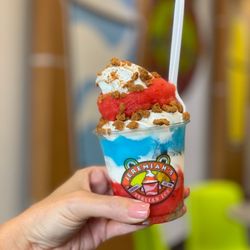 Jeremiah's Italian Ice - New special Red white and blueberry pie - is delicious.