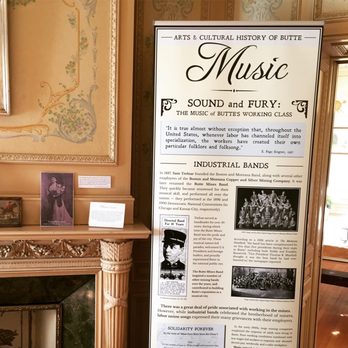 Historic Clark Chateau - Historical panel on Music in Butte, part of the "Ring Down The Drop: The Arts & Cultural History of Butte," on permanent exhibit. - Landmarks & Historical Buildings Near Me - Butte, Montana Historic Clark Chateau - Historical panel on Music in Butte, part of the "Ring Down The Drop: The Arts & Cultural History of Butte," on permanent exhibit. - Landmarks & Historical Buildings Near Me - Butte, Montana