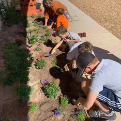 JOY Academy of Southern Nevada - We like to spend lots of time outside! They are learning how to care for our gardens.
