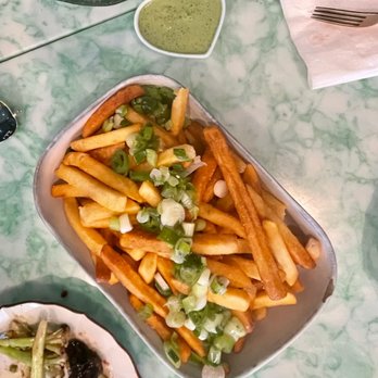 Chifa - Fries with a side of Peruvian green sauce - Peruvian Near Me - Los Angeles, California Chifa - Fries with a side of Peruvian green sauce - Peruvian Near Me - Los Angeles, California