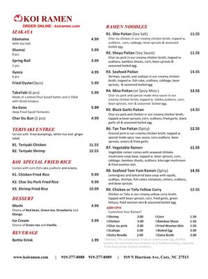 Menu photo 7 KOI Ramen Cary, NC Menu photo 7 KOI Ramen Cary, NC