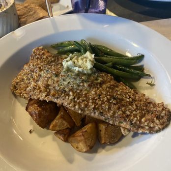 Kool Beanz Cafe - Pecan crusted trout - New American Near Me - Tallahassee, Florida Kool Beanz Cafe - Pecan crusted trout - New American Near Me - Tallahassee, Florida