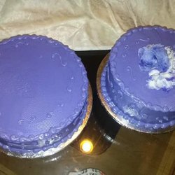 Cakkey's Bakery - Purple wedding cake with roses