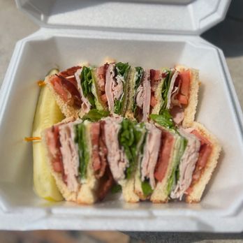 Main Street Deli - Turkey club with pickle and chips - Delis Near Me - Rochester, Michigan Main Street Deli - Turkey club with pickle and chips - Delis Near Me - Rochester, Michigan